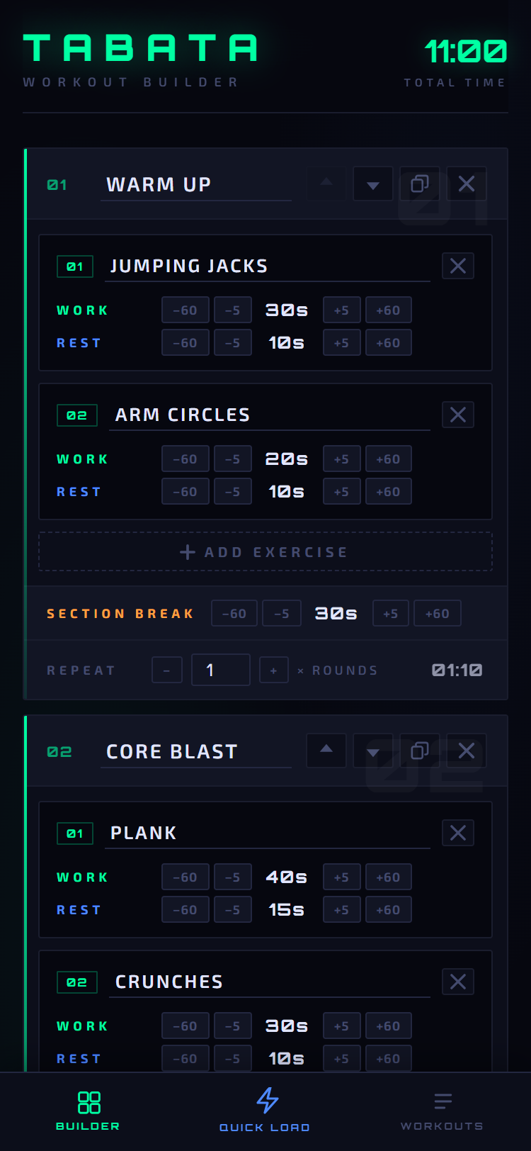 Better Tabata Timer mobile screenshot