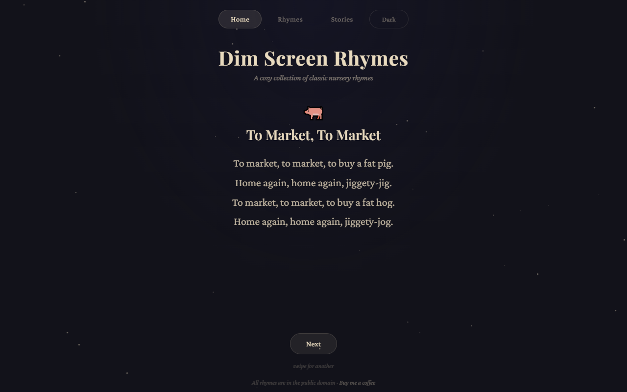 Dark Screen Nursery Rhymes screenshot